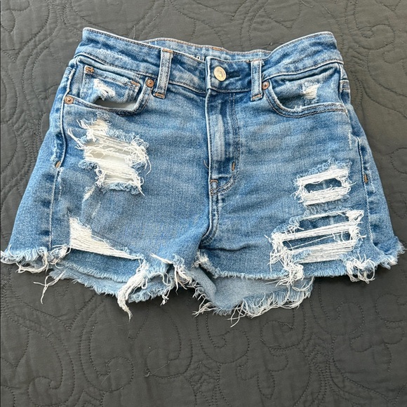 American Eagle Outfitters Pants - American Eagle Outfitters Blue Distressed Jean Shorts